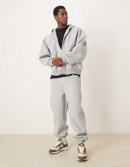 Co-Ord Scuba Extreme Oversized Zip Through Hoodie With Sleeve Panels