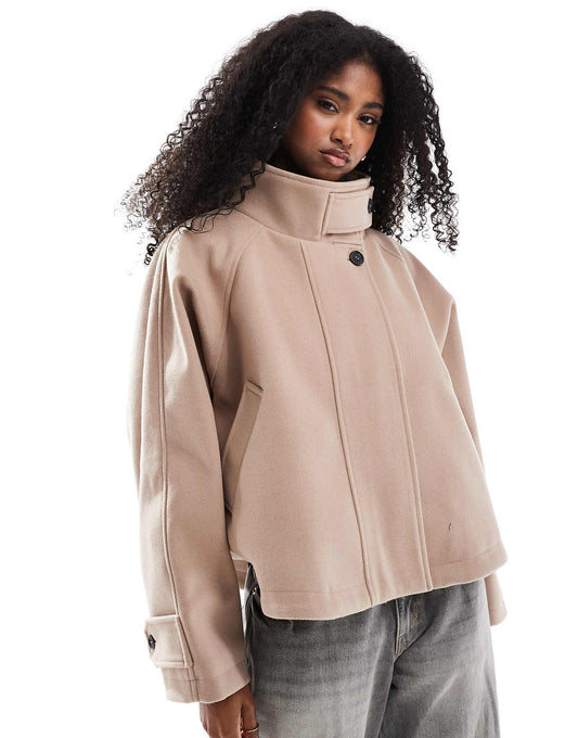 Cropped Cape Formal Coat