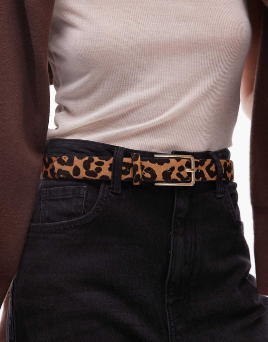 Leather Leopard Belt