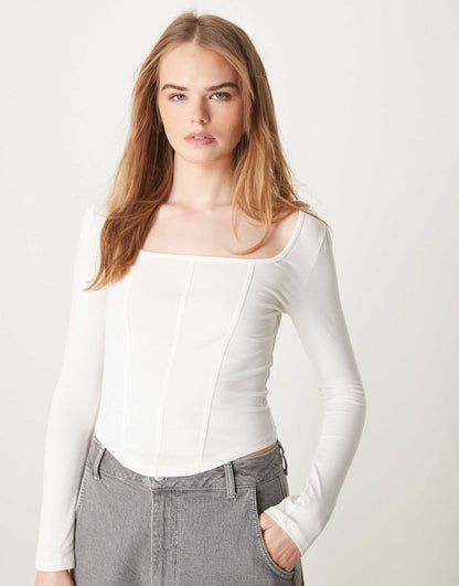 Corset Square Neck Top