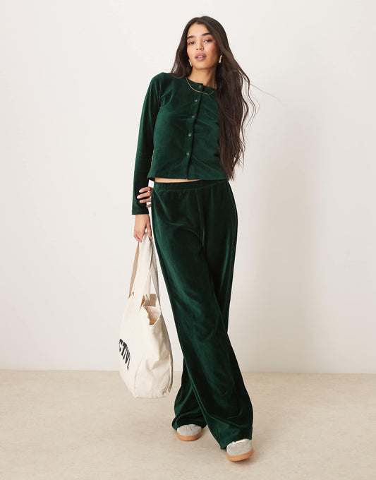 Velvet Cord Wide Leg Trousers Co Ord