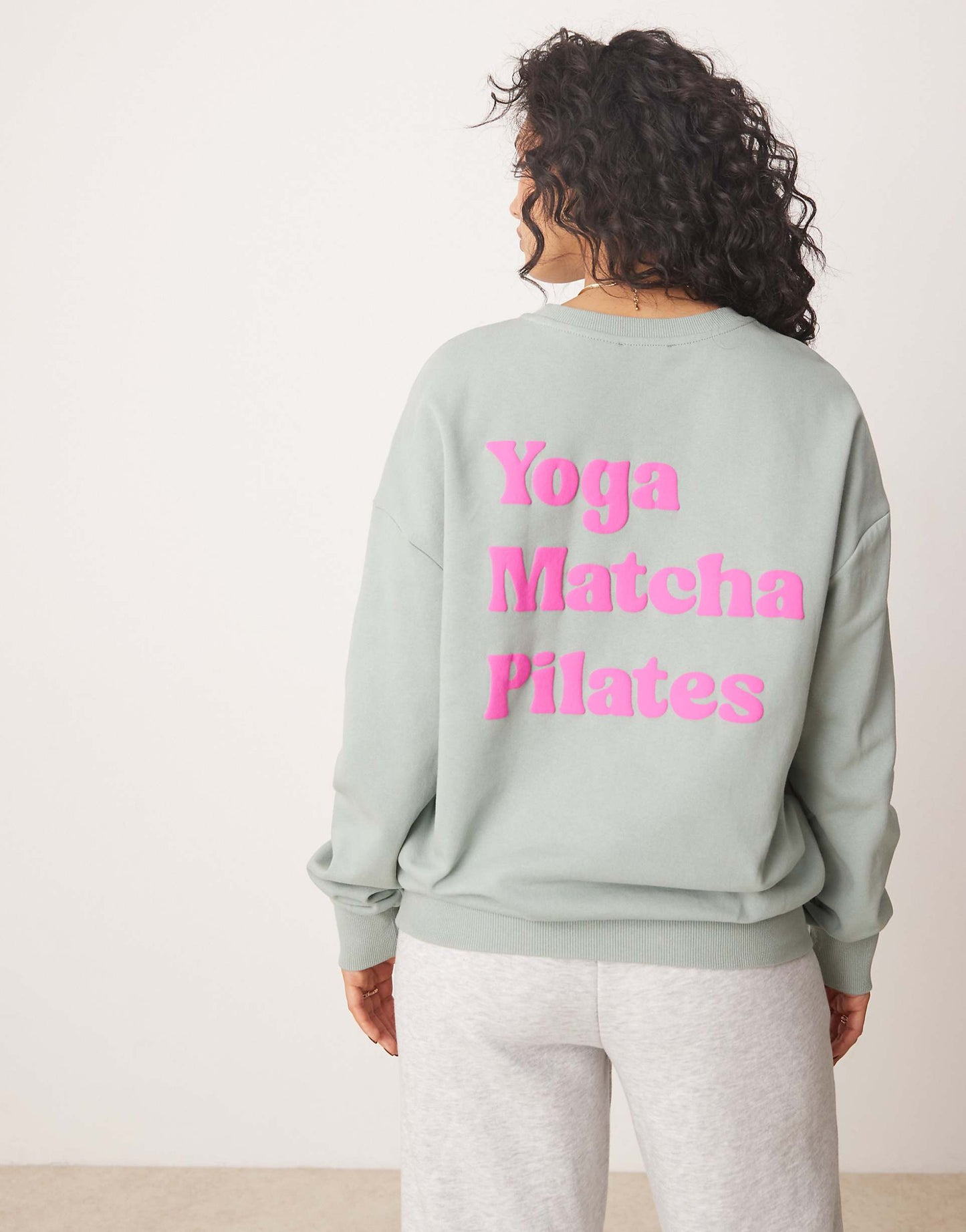 Oversized Sweatshirt With Puff Print Back Graphic