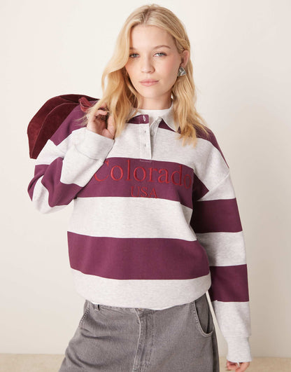 Oversized Rugby Sweatshirt With Embroidery