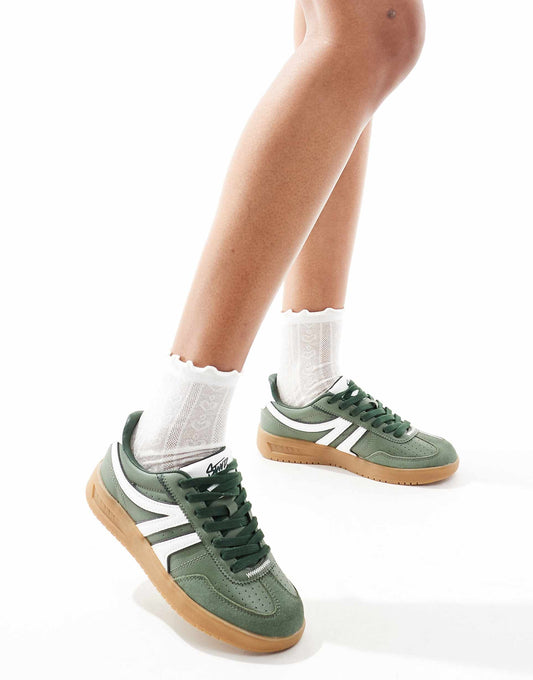 Retro Trainers With Gum Sole