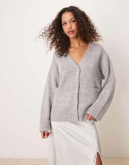 Knitted Longline Boyfriend Cardigan