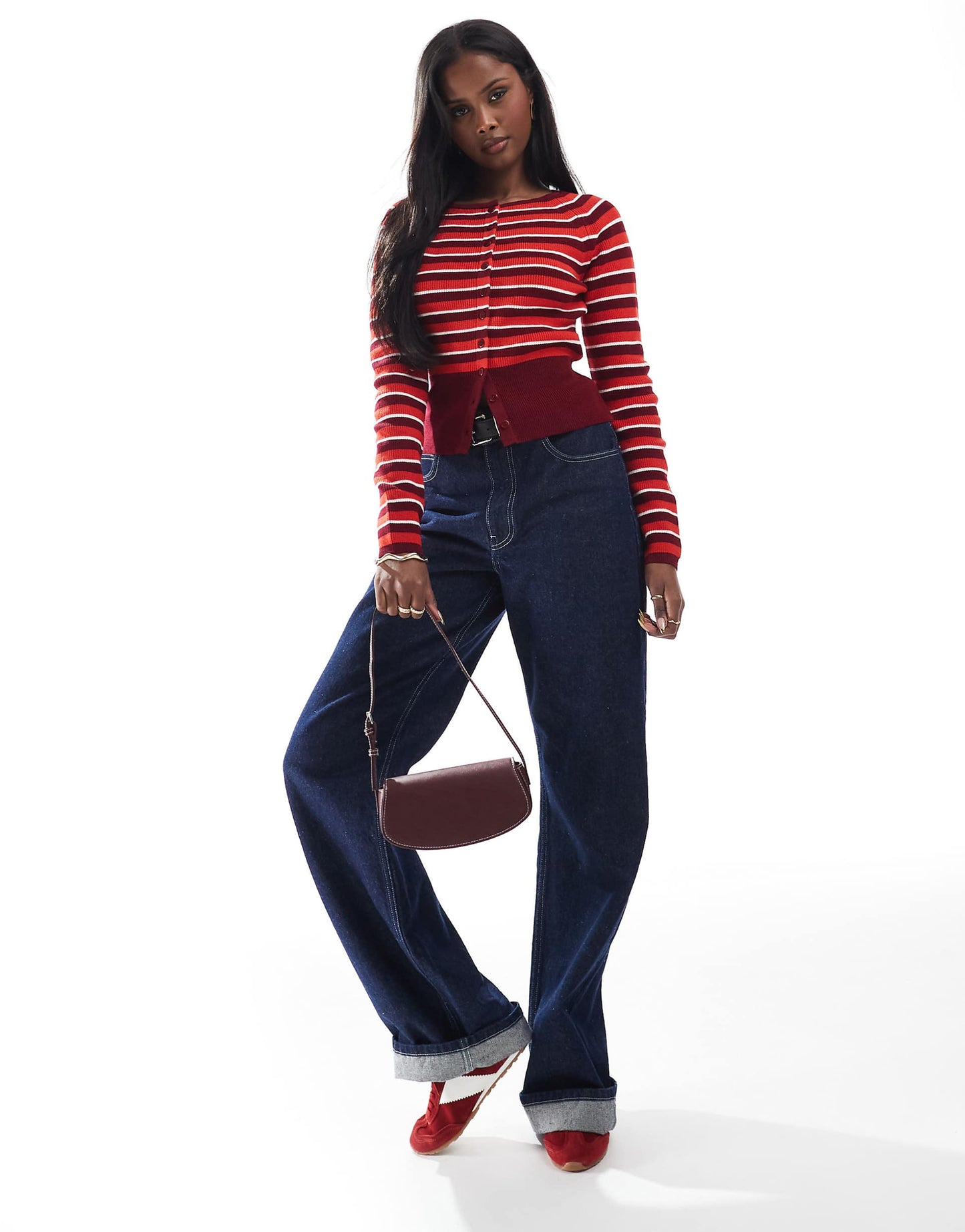 Knitted Crew Neck Cardigan