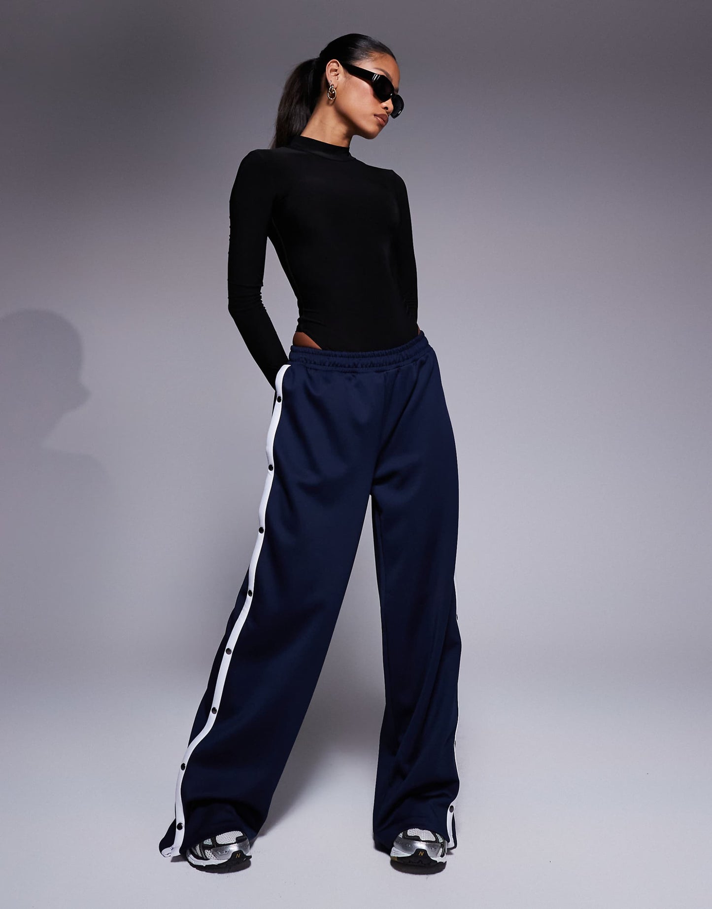 Double Layer Slinky High Neck Long Sleeve Bodysuit