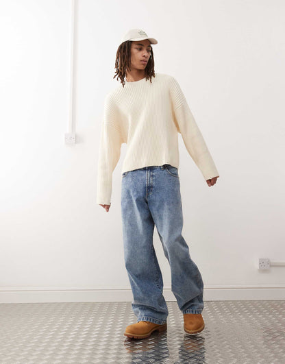 Arthur Chunky Rib Jumper With Distressed Hem Detail