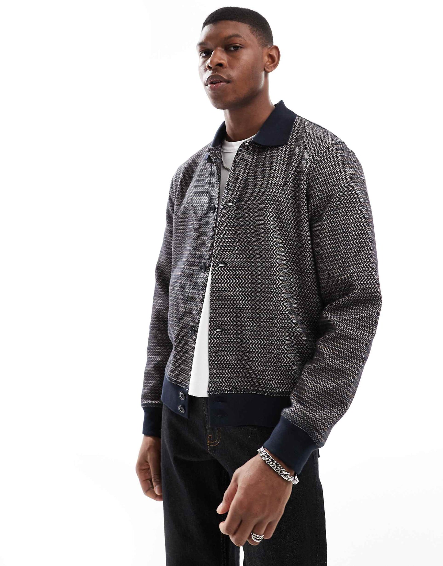 Knitted Collared Cardigan