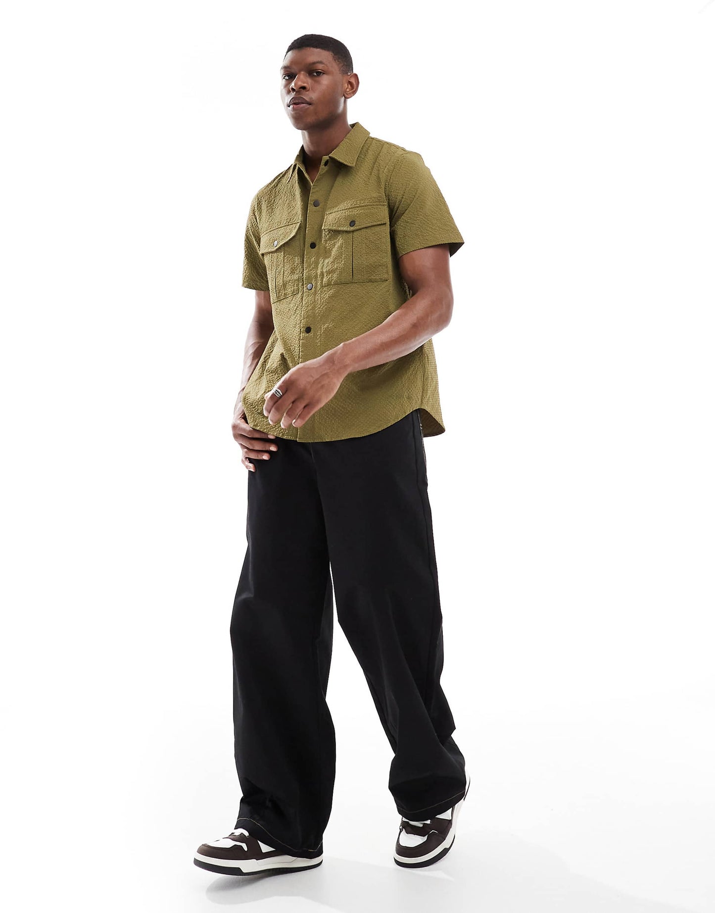 Short Sleeve Seersucker Shirt