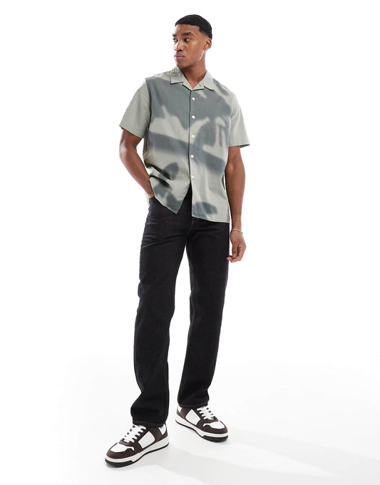 Short Sleeve Shadow Print Shirt