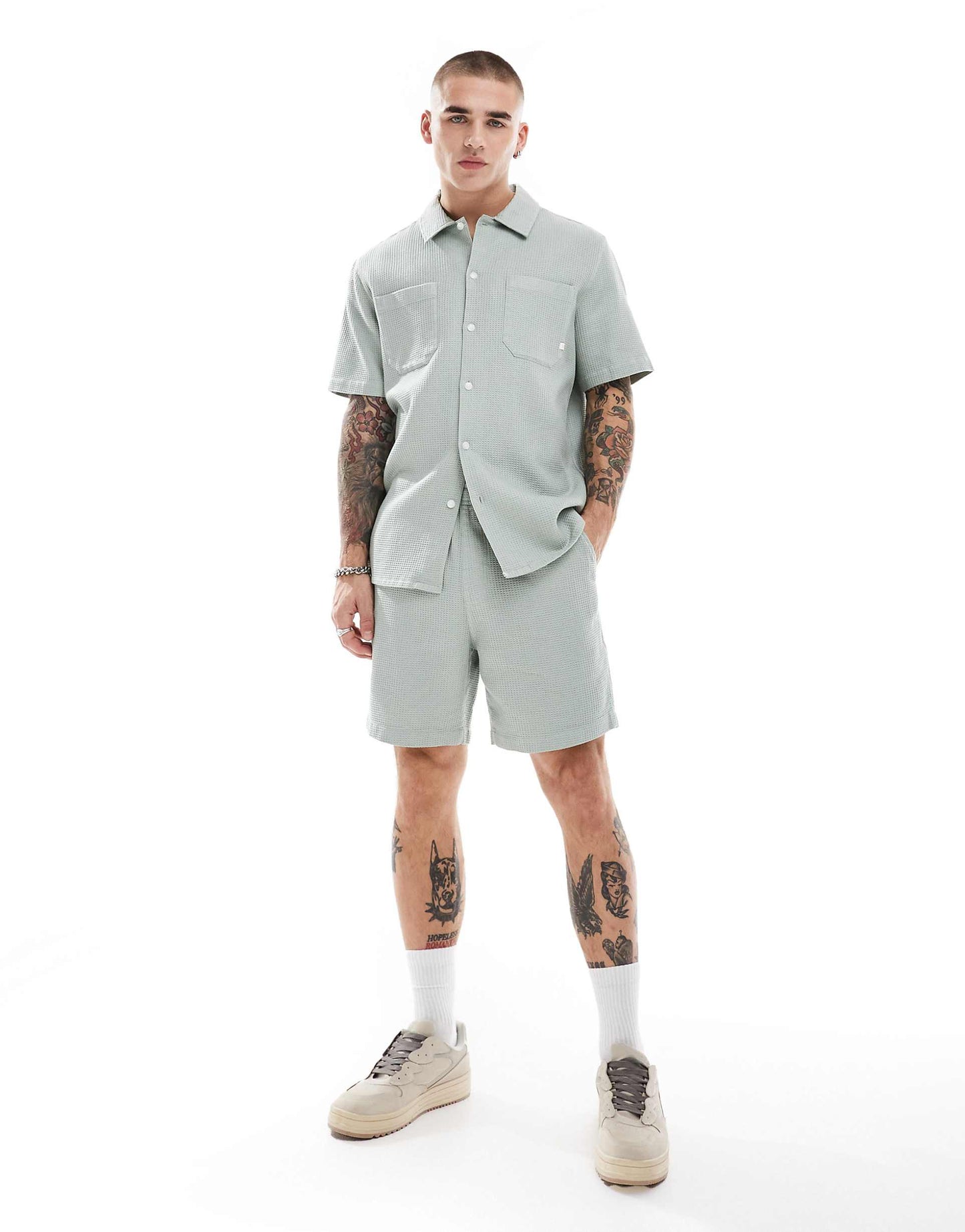 Redwald Co-Ord Textured Waffle Shorts