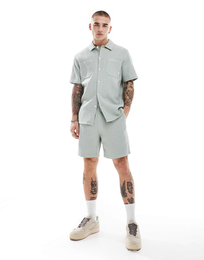 Redwald Co-Ord Textured Waffle Shorts
