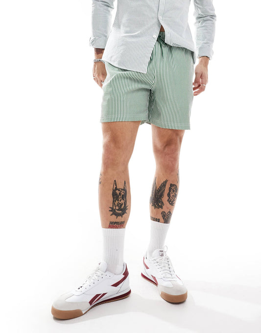 Colbert Seersucker Stripe Swim Shorts