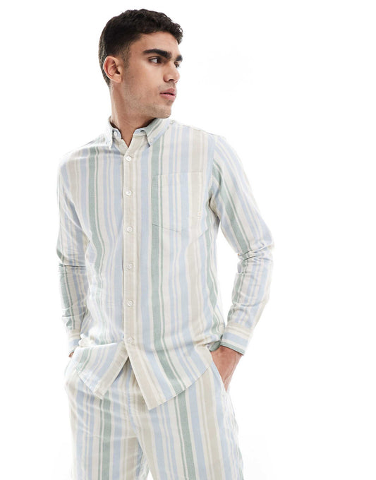 Steen Co-Ord Long Sleeve Stripe Shirt