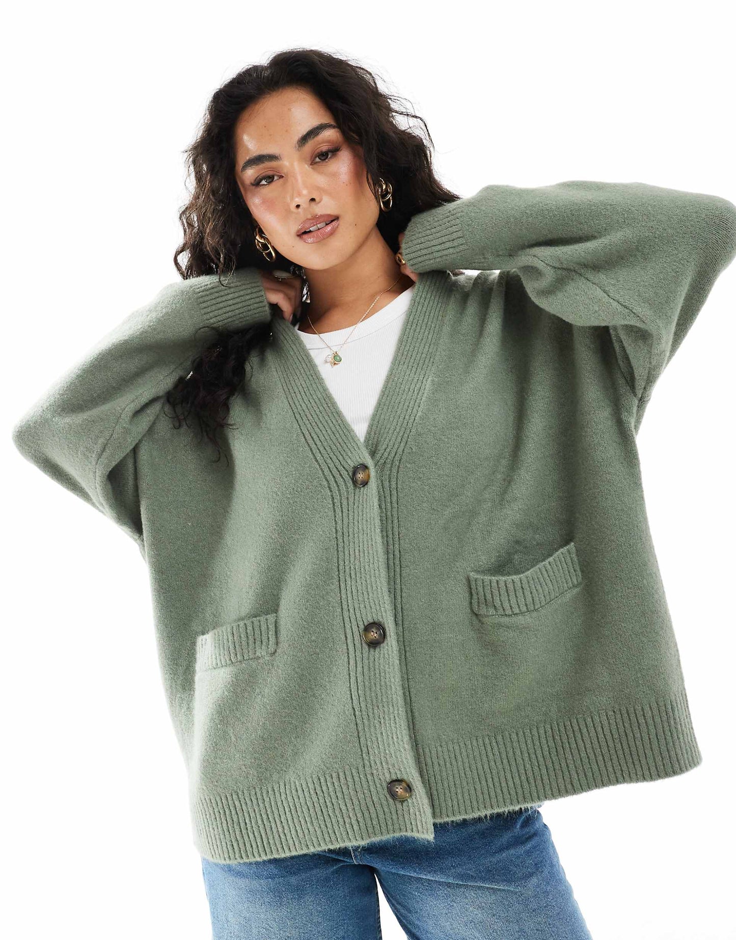 Knit Button Front Cardigan
