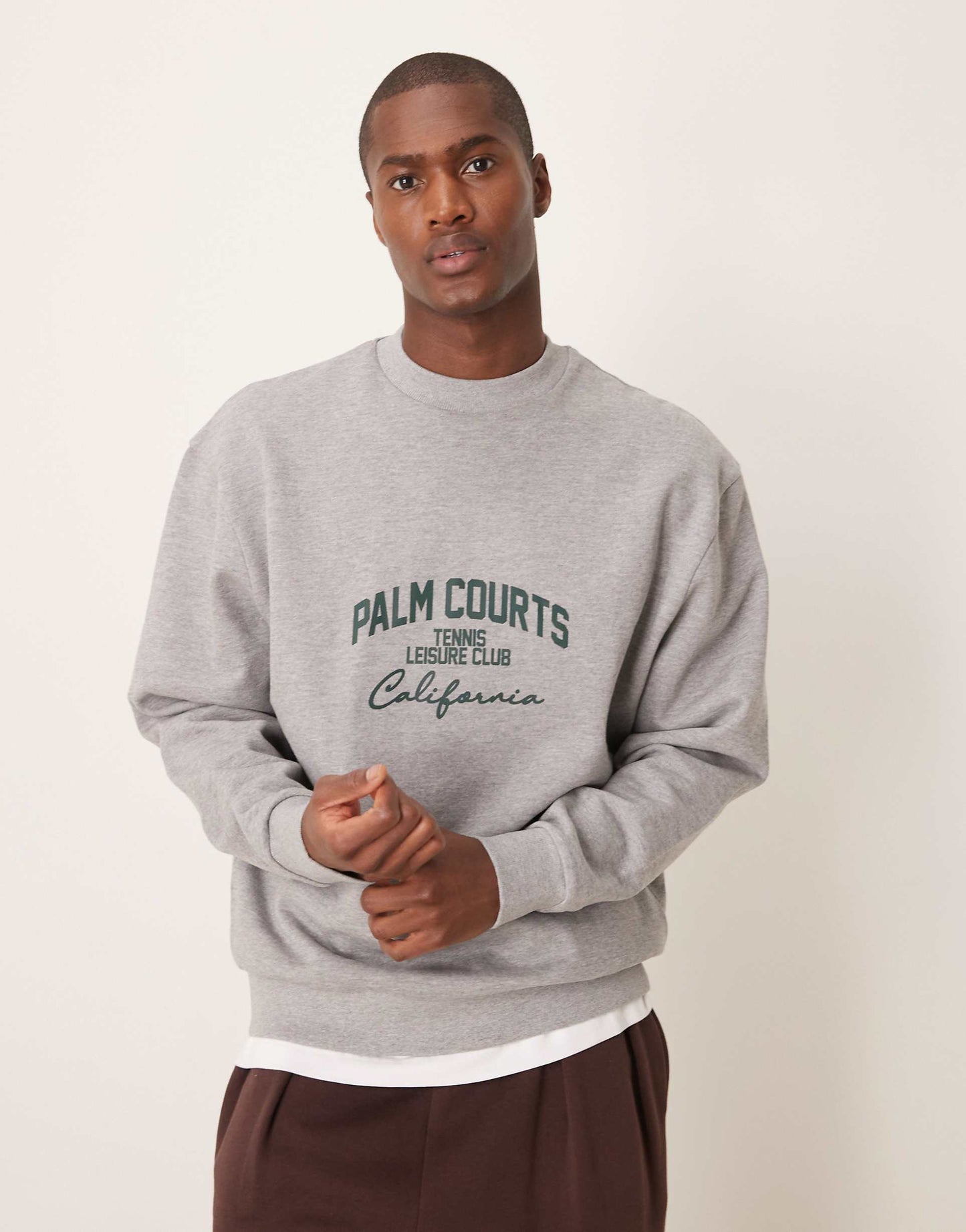 Oversized Sweatshirt With Green Chest Print