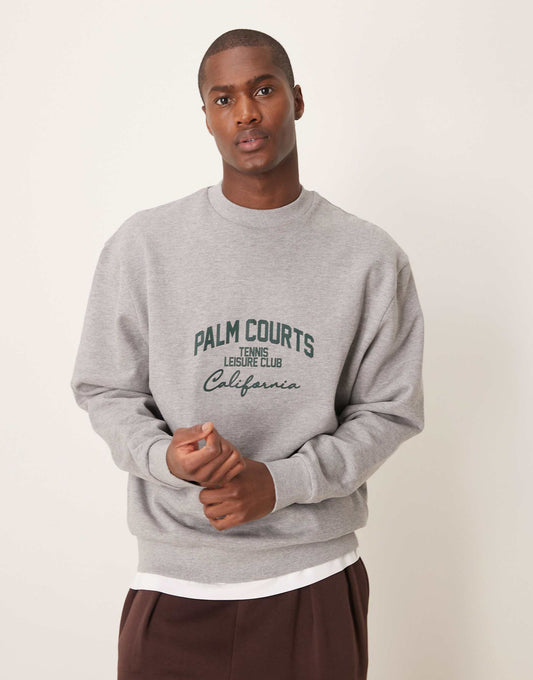 Oversized Sweatshirt With Green Chest Print