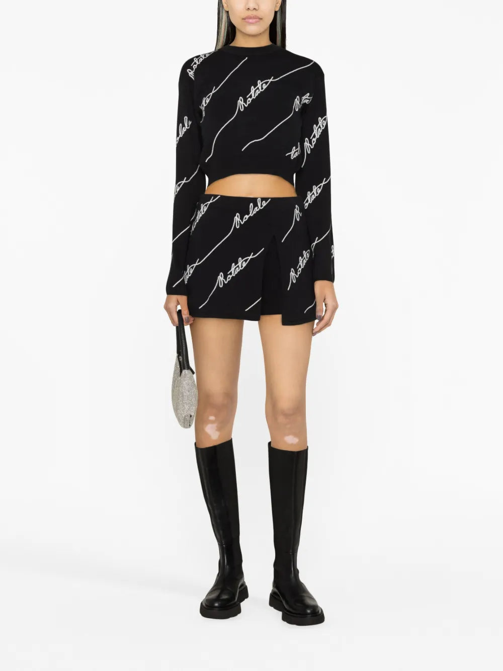 Logo-Embellished Cropped Jumper