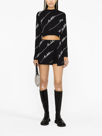 Logo-Embellished Cropped Jumper
