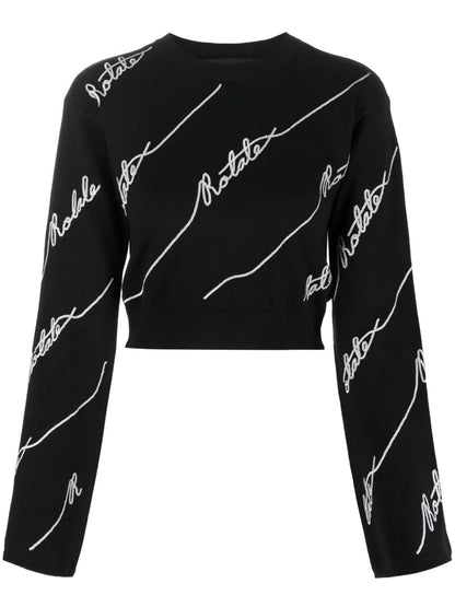 Logo-Embellished Cropped Jumper