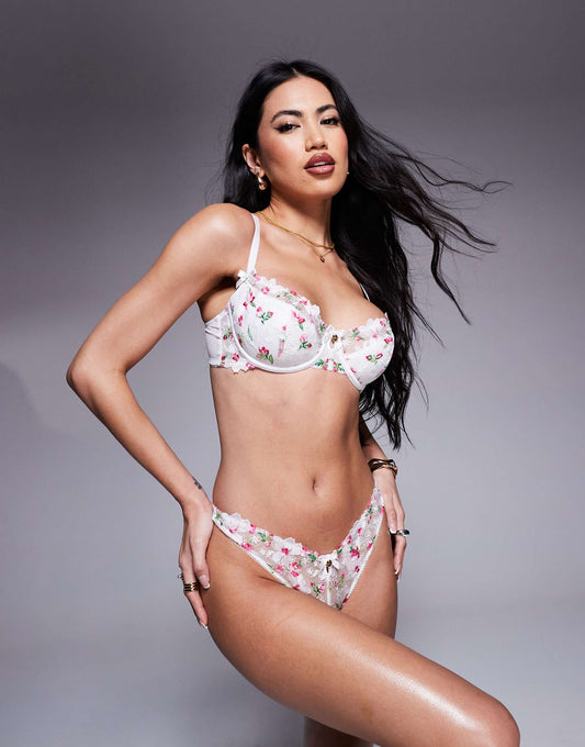 Blossom Garden Embroidered Thong