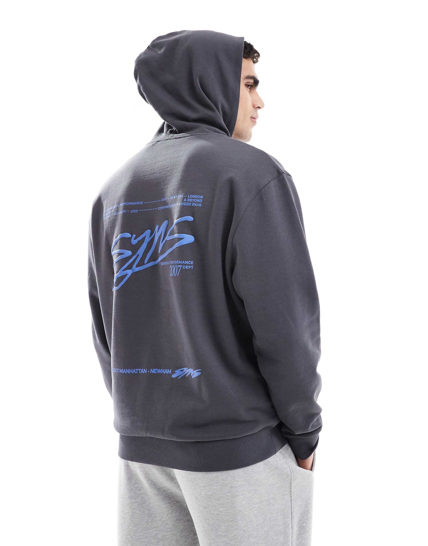 Oversized Hoodie With Front And Back Text Print