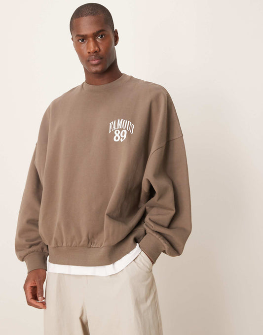 Extreme Oversized Sweatshirt With Front And Back Puff Print
