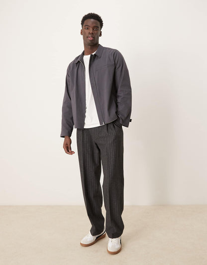 Relaxed Boxy Zip Through Shirt