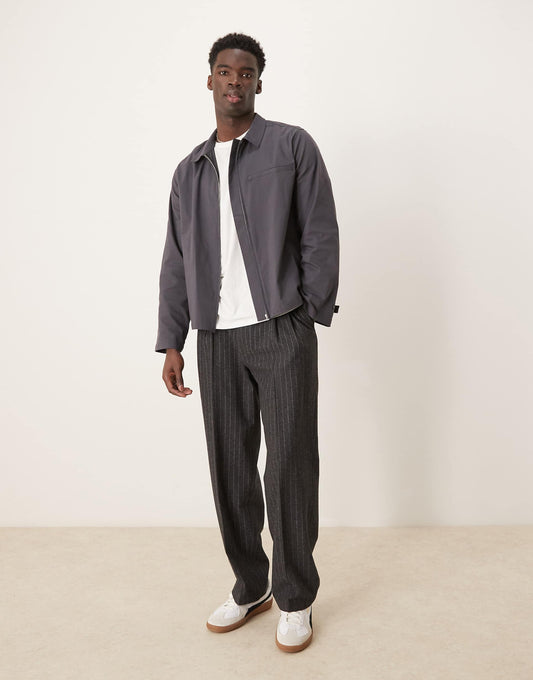 Relaxed Boxy Zip Through Shirt