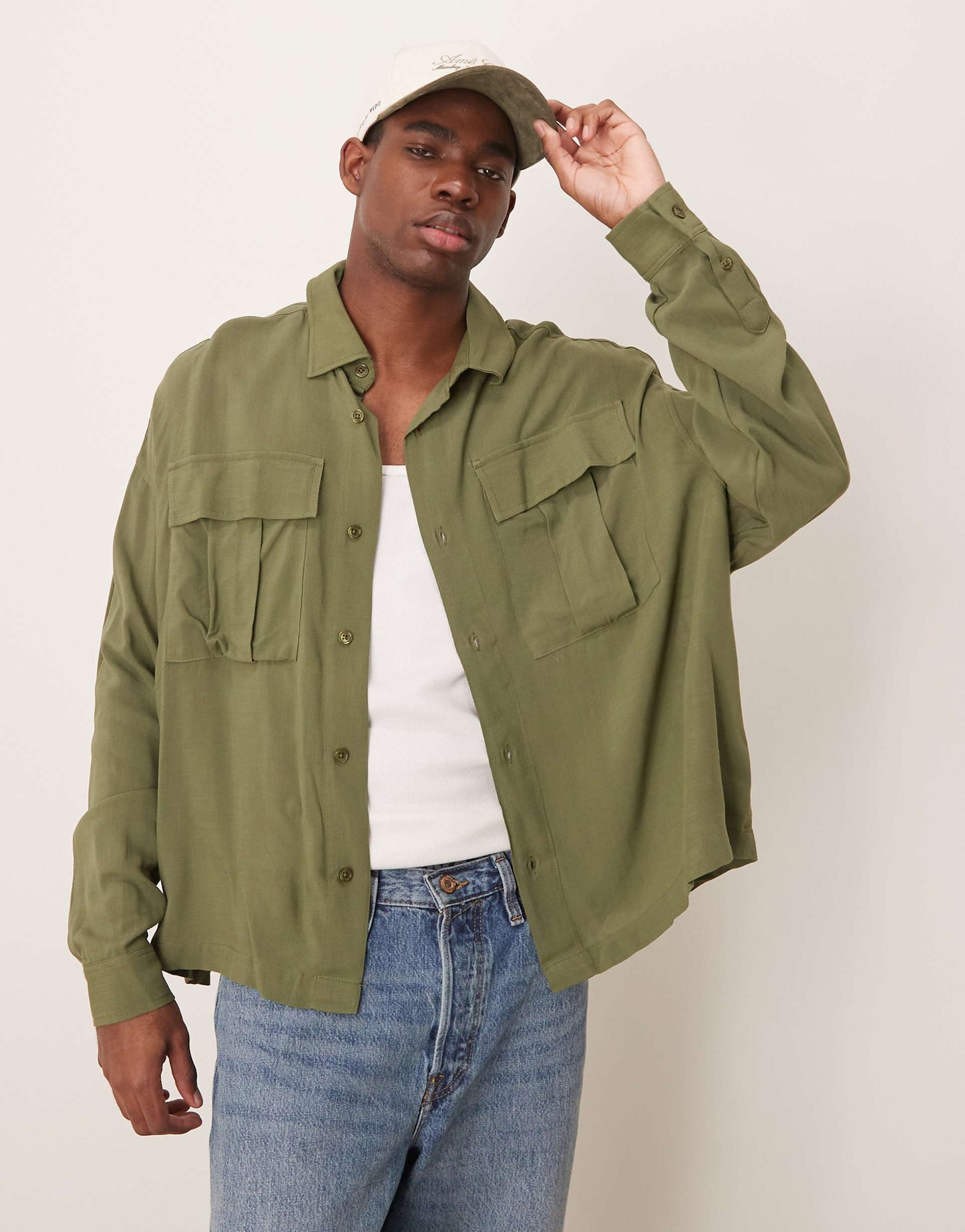 Volume Oversized Boxy Shirt With Pockets