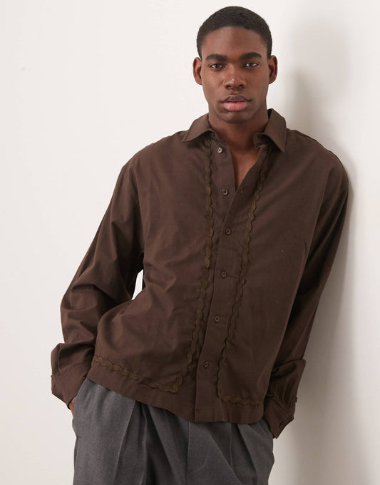 Oversized Boxy Shirt With Taping