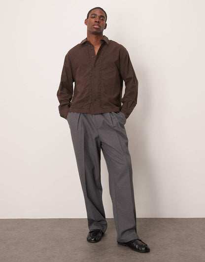 Oversized Boxy Shirt With Taping