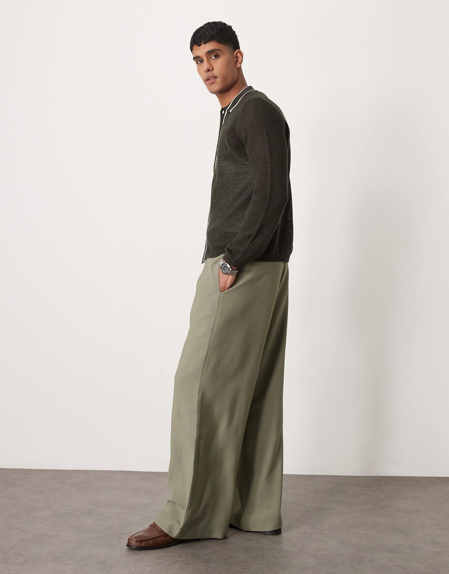 Loose Fit Smart Trousers With Belt