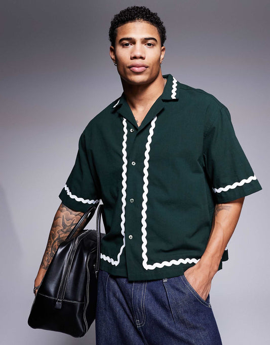 Oversized Boxy Shirt With Tape Detail