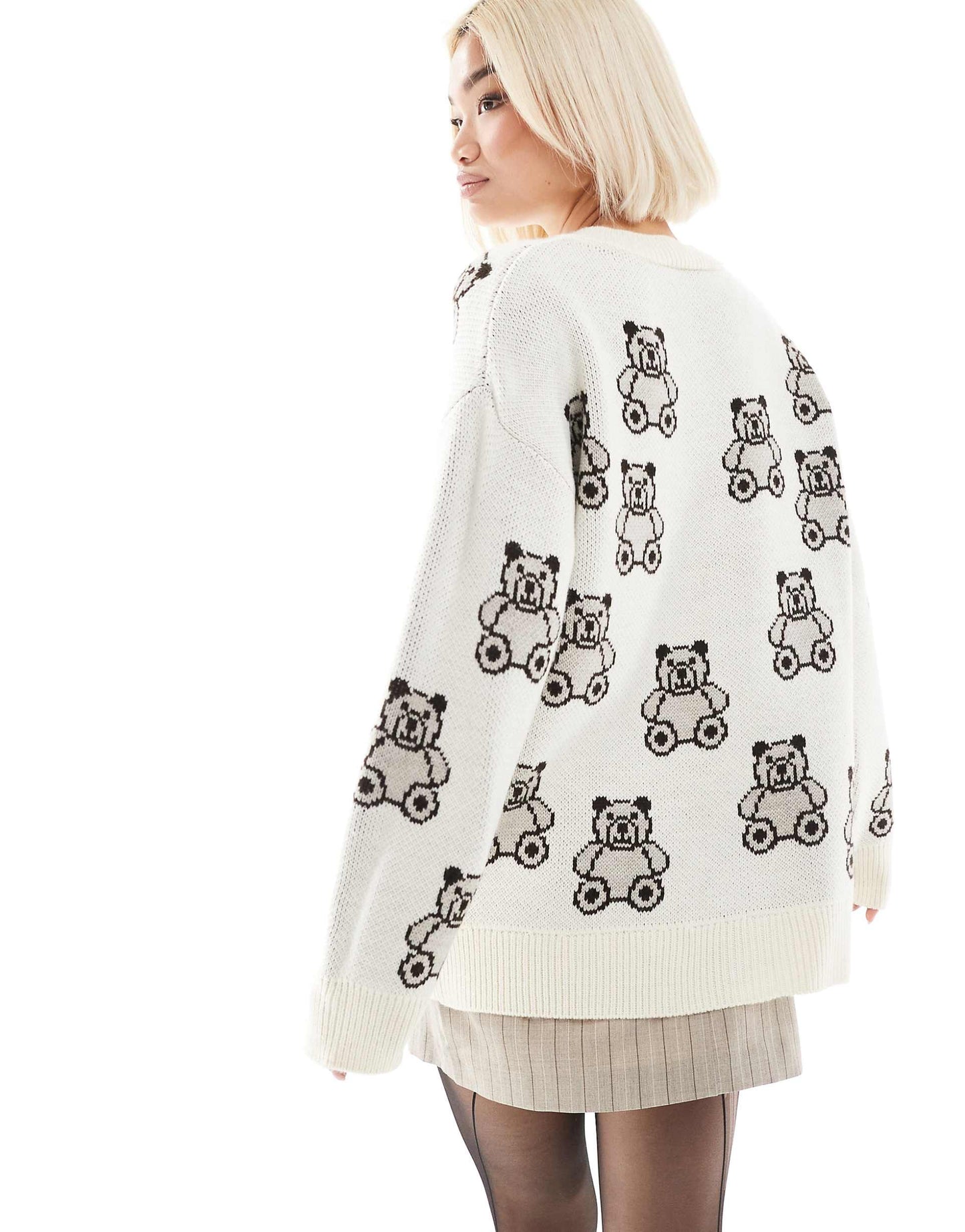 Oversized Mini Teddy Jacquard Cardigan