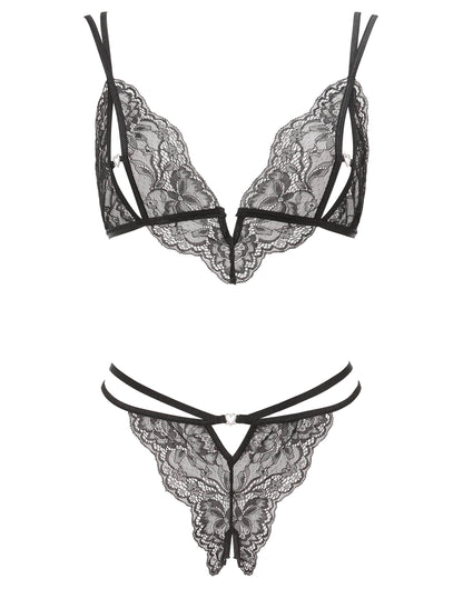Diamond Heart Crotchless Set