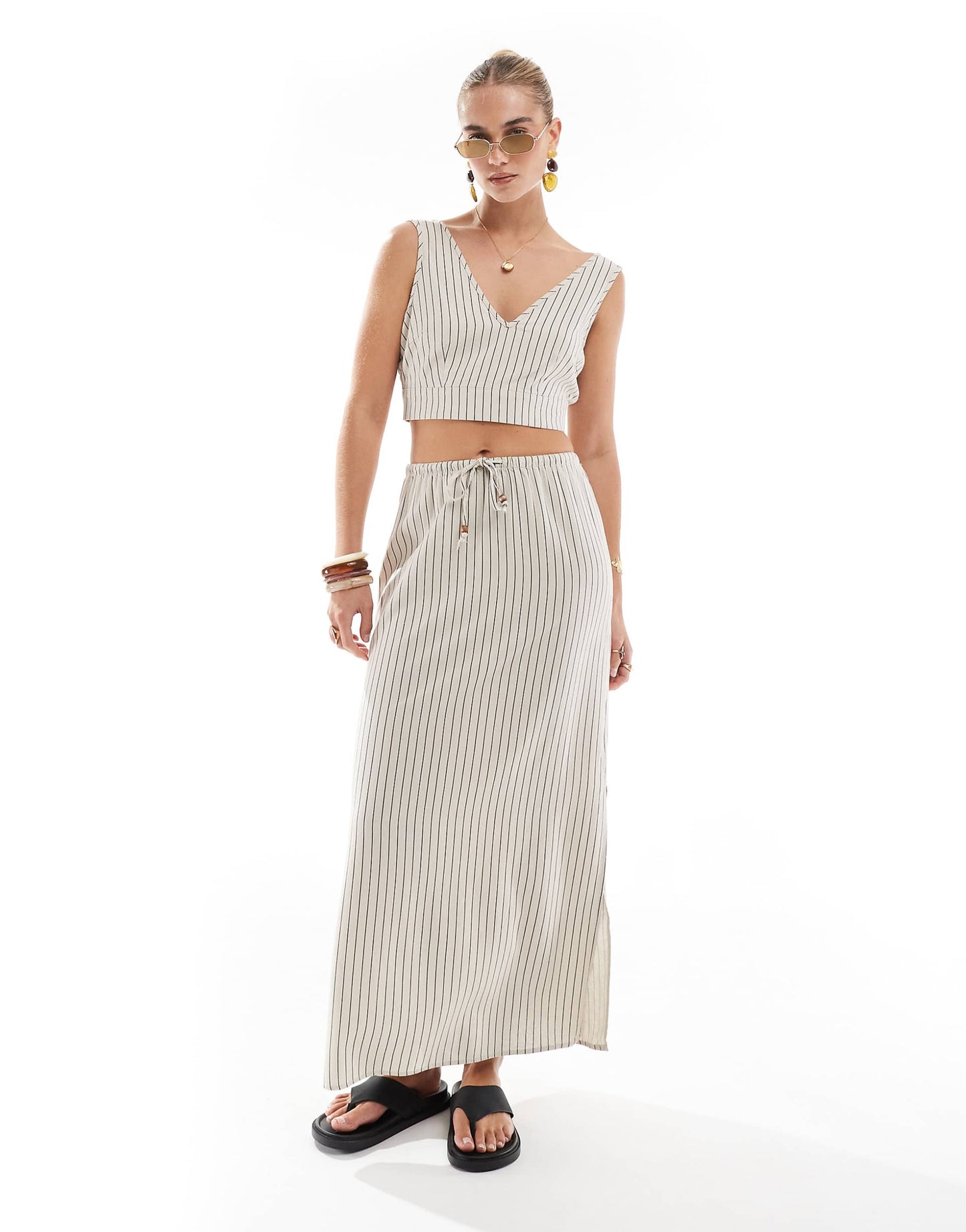 Linen Touch Maxi Skirt Co-Ord