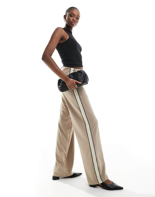 Tall Loose Pull On Trousers With Side Stripe