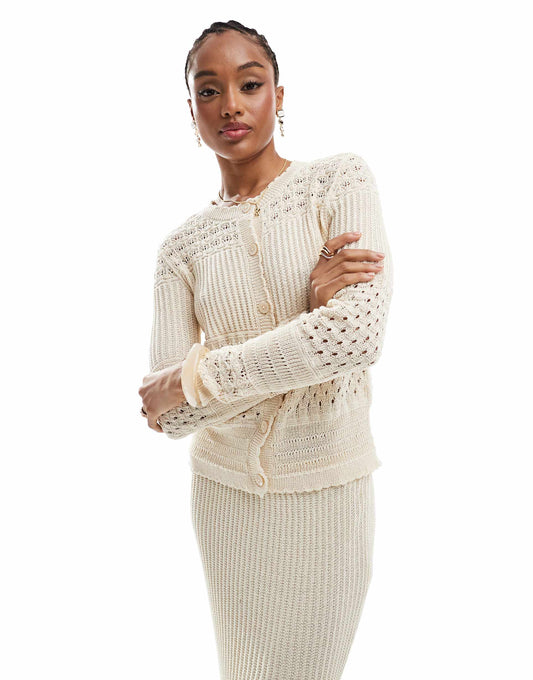 Tall Patched Crochet Cardigan Co-Ord