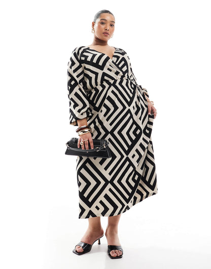 Curve Wrap Ankle Dress