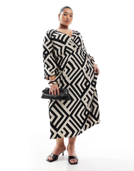 Curve Wrap Ankle Dress