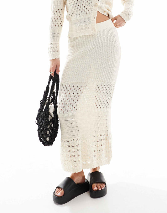Petite Crochet Maxi Skirt Co-Ord