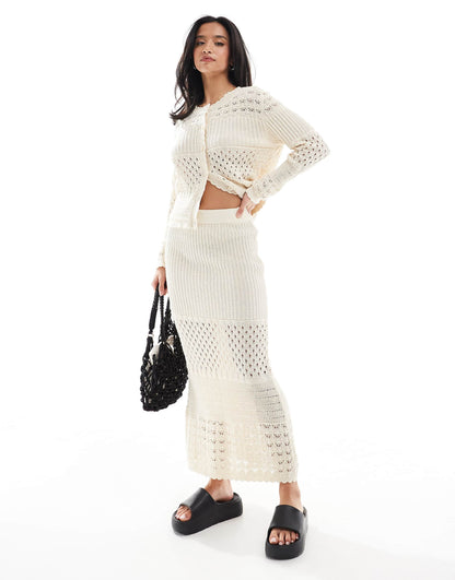 Petite Crochet Maxi Skirt Co-Ord
