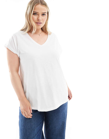 Curve Relaxed Oversized V Neck T-Shirt