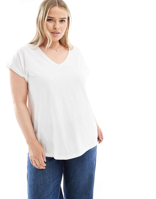 Curve Relaxed Oversized V Neck T-Shirt