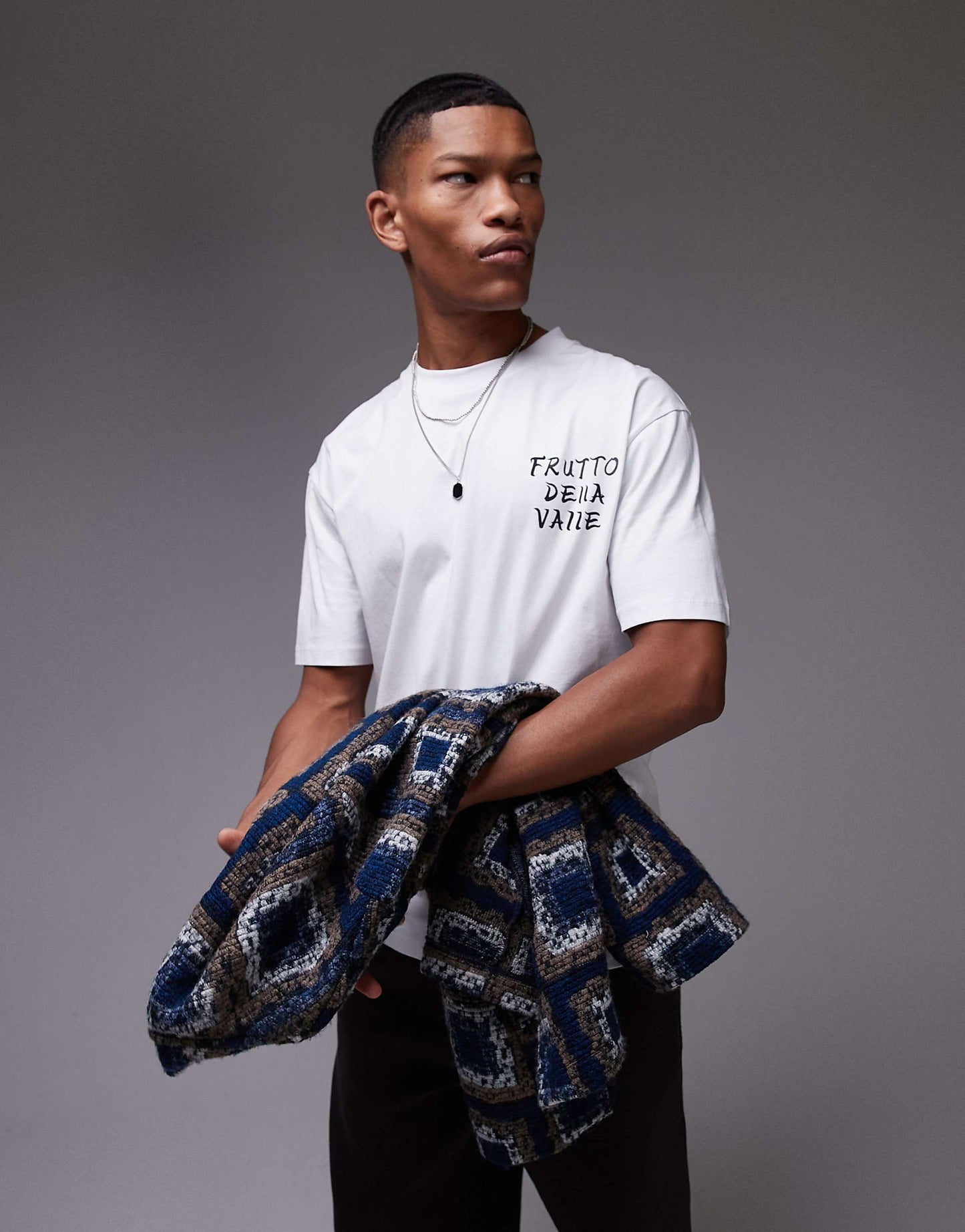 Oversized Fit T-Shirt With Front And Back Frutto Della Valle Print