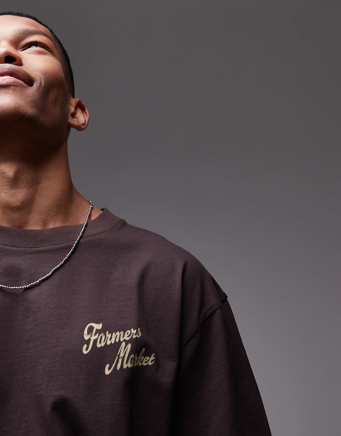 Oversized Fit T-Shirt With Front And Back Farmers Market Print