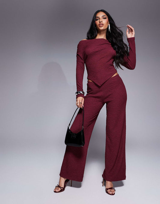 Co-Ord Textured Wide Leg Trouser