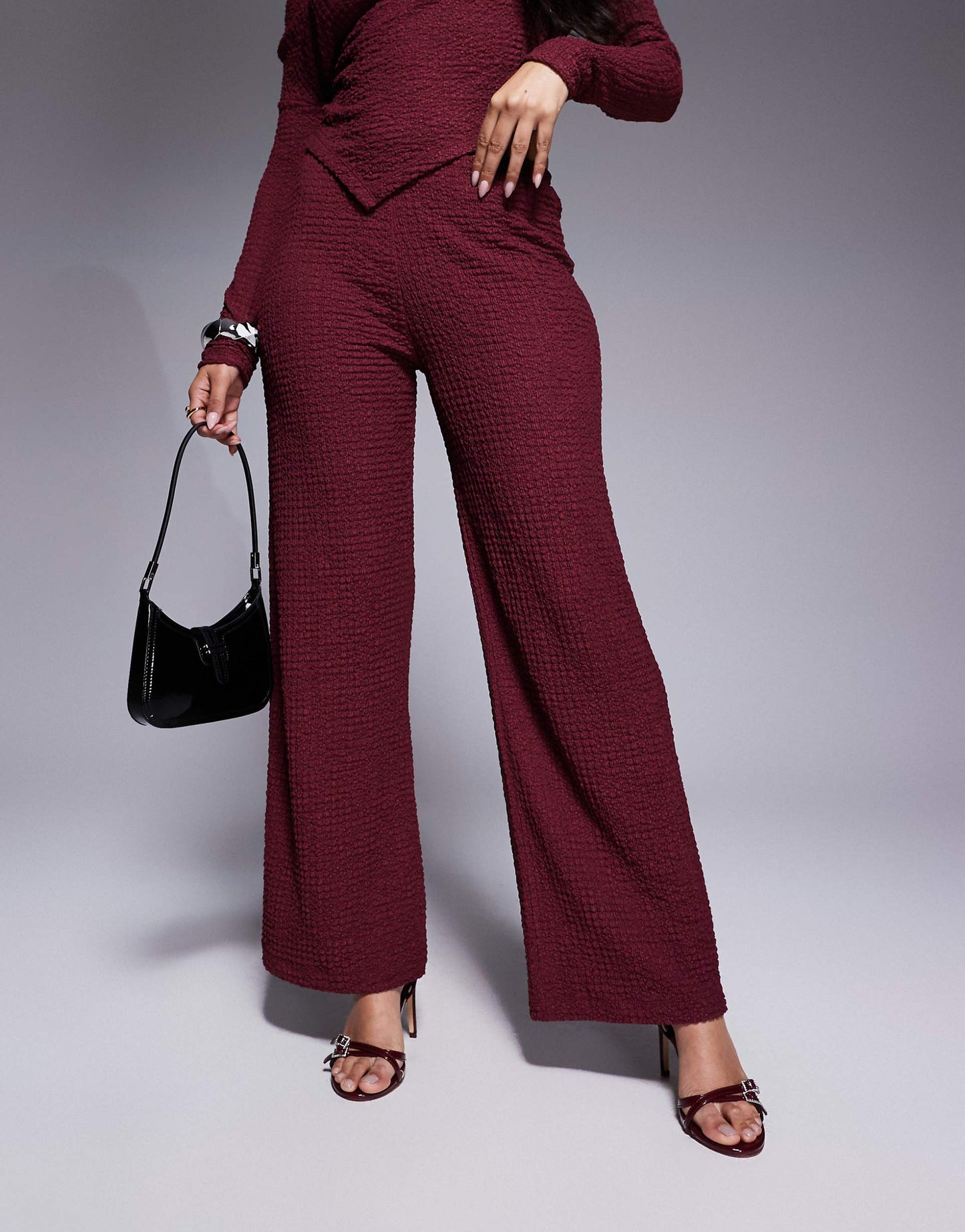 Co-Ord Textured Wide Leg Trouser